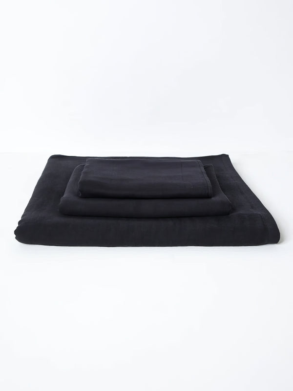 Yoshii - Gauze Towel, black | japanische Luxushandtücher