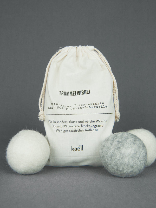'Trommelwirbel' 6 Natürliche Trocknerbälle aus Schafwolle von Kaell
