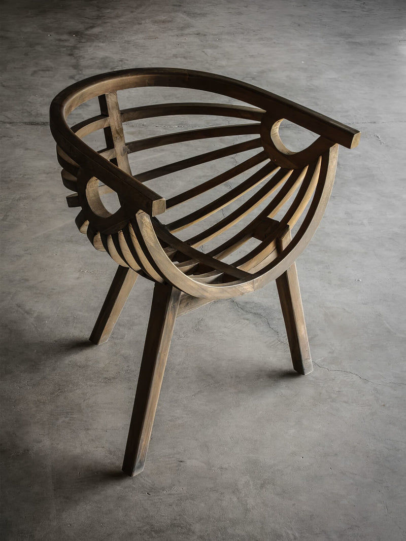 Zambia Chair von Hoffz Interior aus Teakholz, hochwertiger Esszimmerstuhl aus Holz, Badinform, Bform